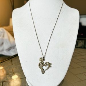 Silver Music Note Necklace